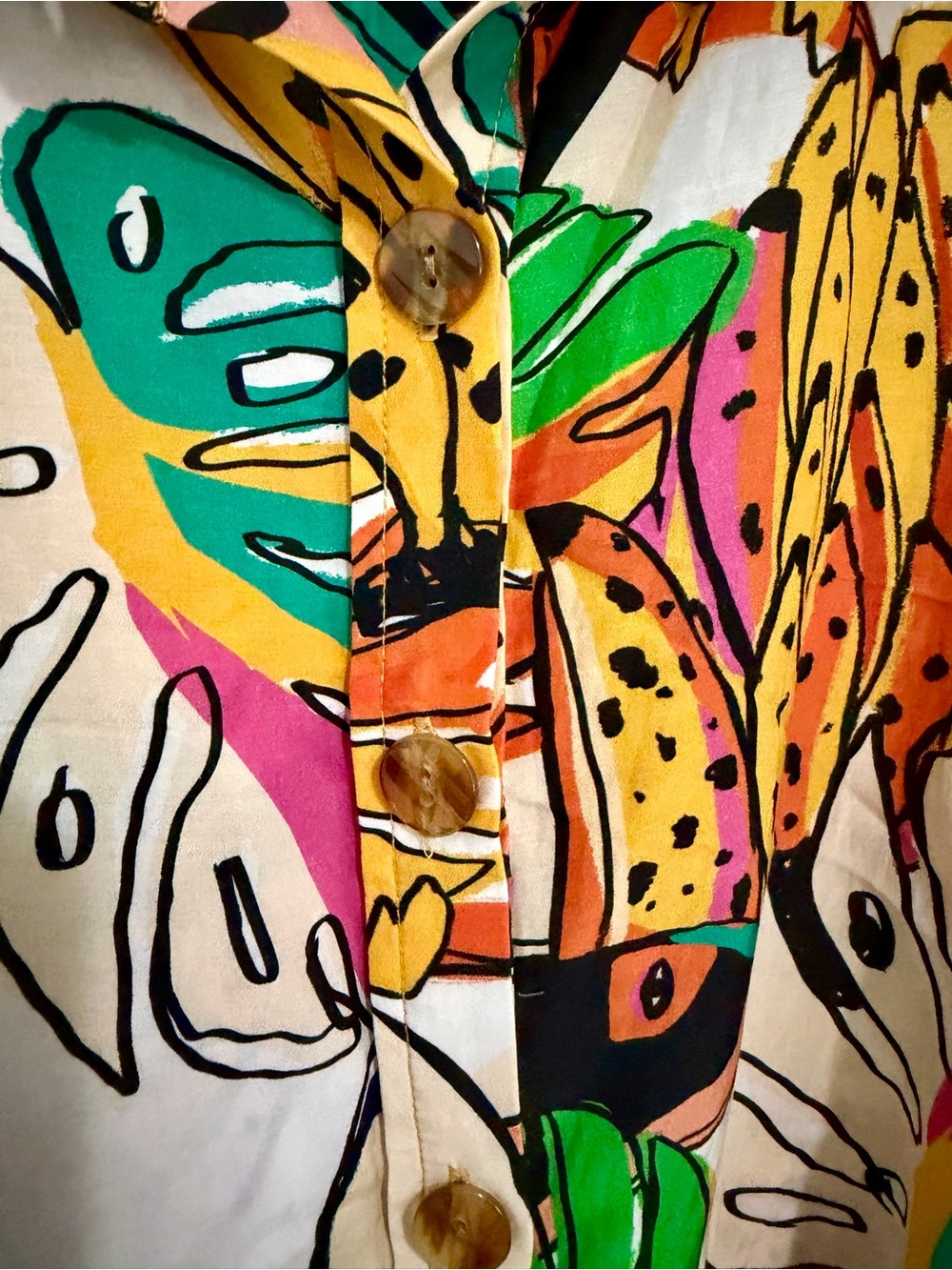 FARM Rio Multicolor Tropical Print Jumpsuit with Yellow Belt - Picture 3 of 8